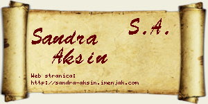 Sandra Aksin vizit kartica